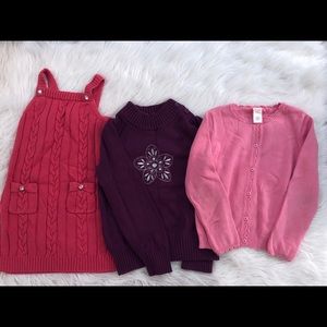 Gymboree knit dress, sweater and cardigan Size 7-8